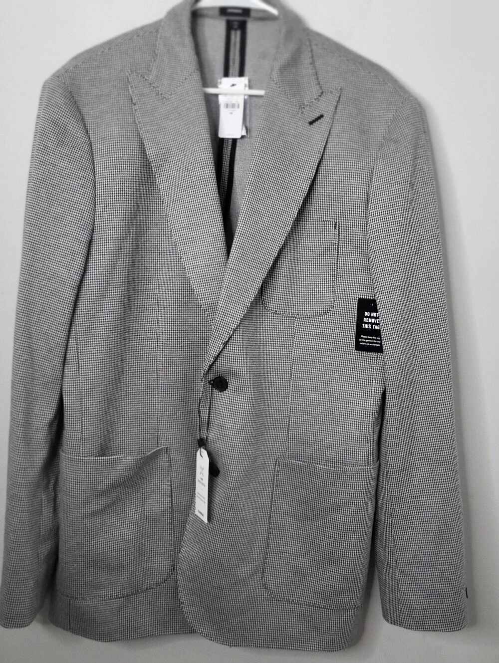 Express Men’s Nwt Gray Micro-Check Suit Jacket Blazer 44L New